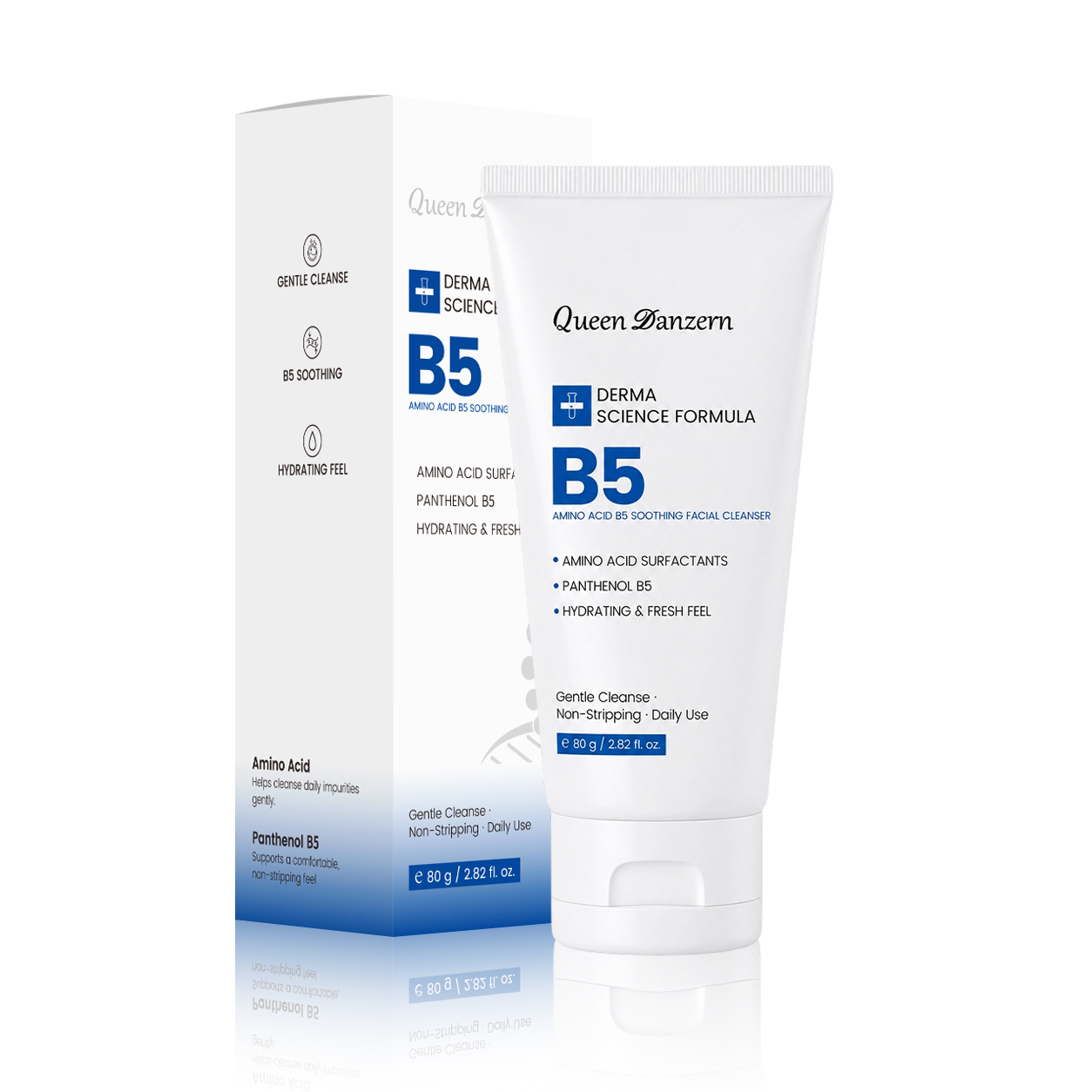 Danzern B5 soothing facial cleanser tube with product carton
